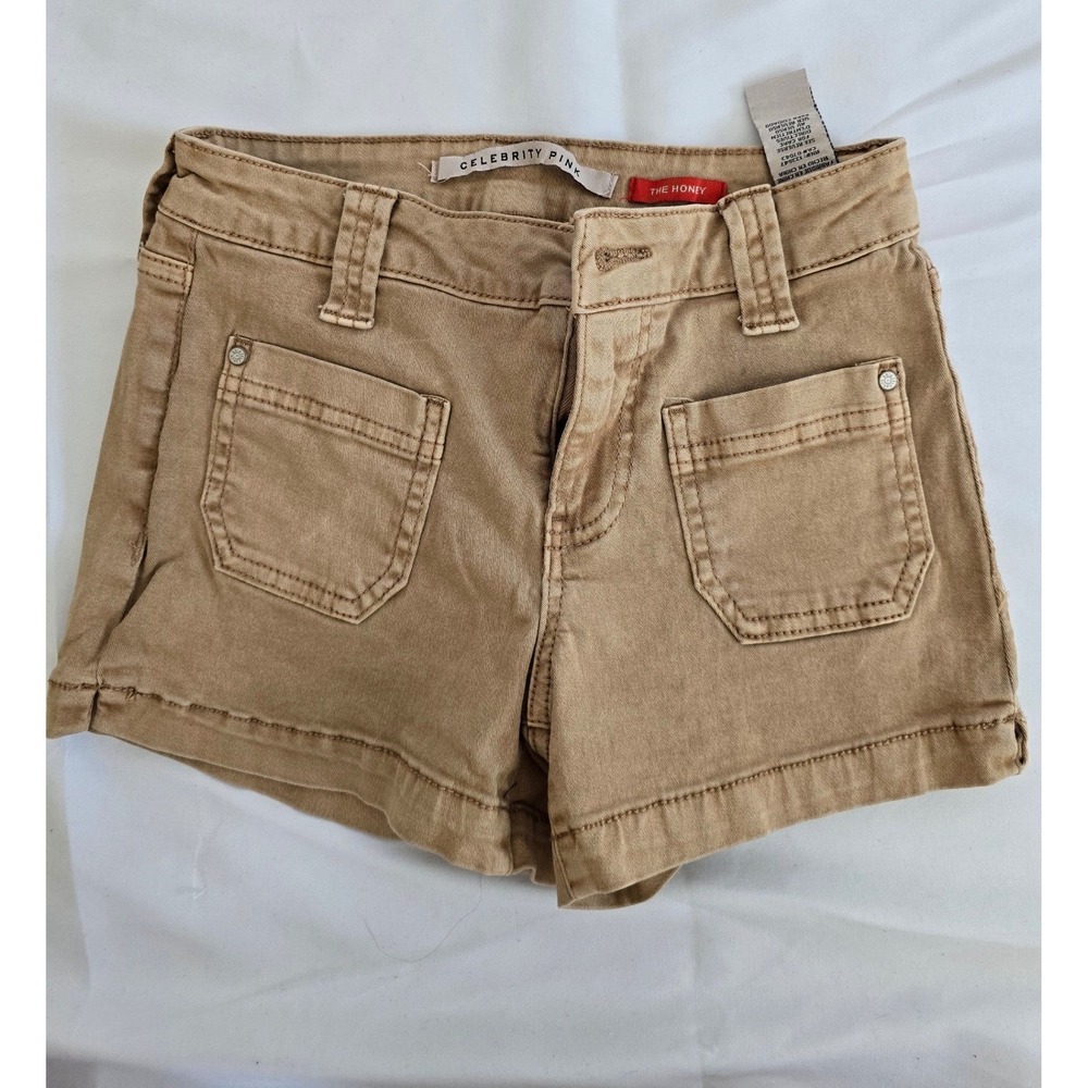 Celebrity Pink The Honey Tan Khaki Twill‎ Utility Pocket Shorts